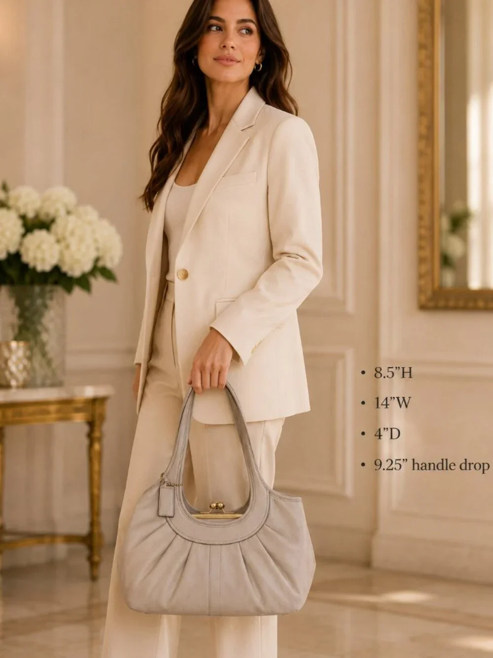 COACH 12248 Ergo Pleated Leather Shoulder Bag